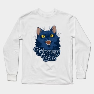 Crazy сat with yellow eyes Long Sleeve T-Shirt